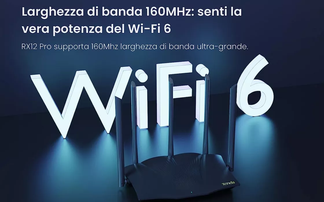 Router Tenda RX12 Pro con WiFi 6 e 5 antenne a meno di 55 euro su Amazon