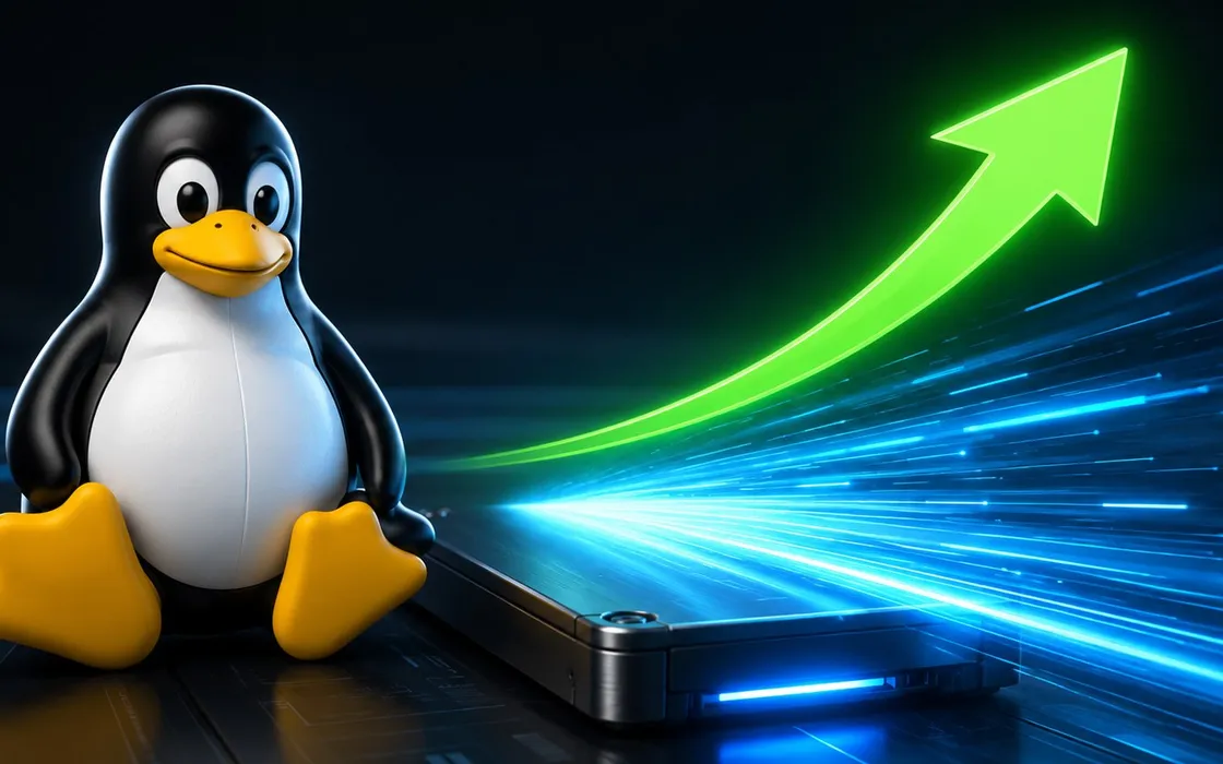 Linux accelera SSD NVMe: patch promettono fino al 60% di prestazioni I/O in più