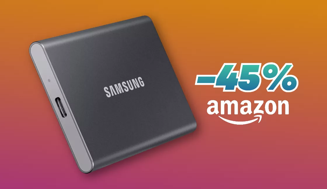 SSD Samsung T7 da 1TB quasi a metà prezzo su Amazon (-45%)