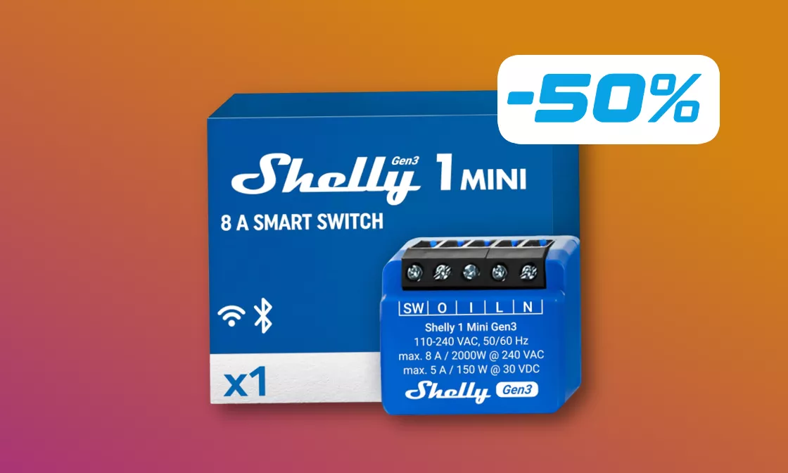 Interruttore relè smart Shelly Plus al 50% su Amazon, ma bisogna essere veloci!