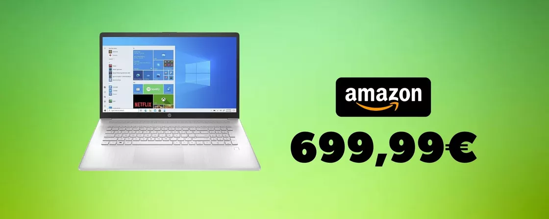 Notebook HP con i5 e display da 17,3 pollici a prezzo bassissimo su Amazon