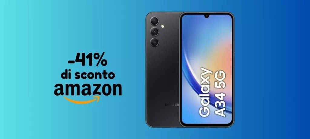 SCONTO ESCLUSIVO del 41% per Samsung Galaxy A34 (solo su Amazon)