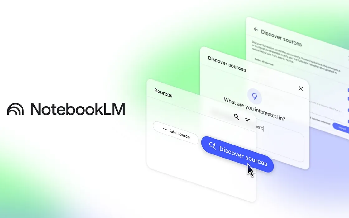NotebookLM adesso fornisce fonti selezionate su qualunque argomento