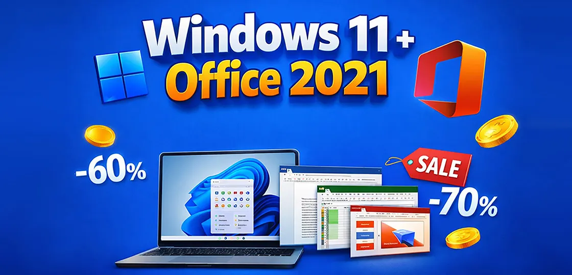 Offerta a tempo: Office 2021 e Windows 11 Pro a vita, a partire da 12€!