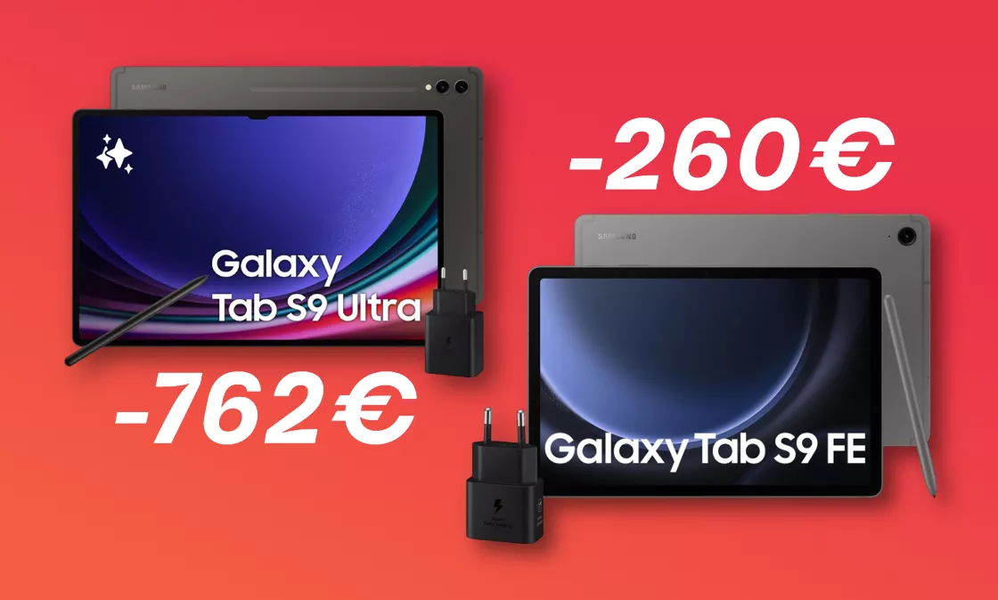 Samsung Galaxy Tab S9 Ultra e S9 FE: risparmia oltre 750€ con sconto e CASHBACK
