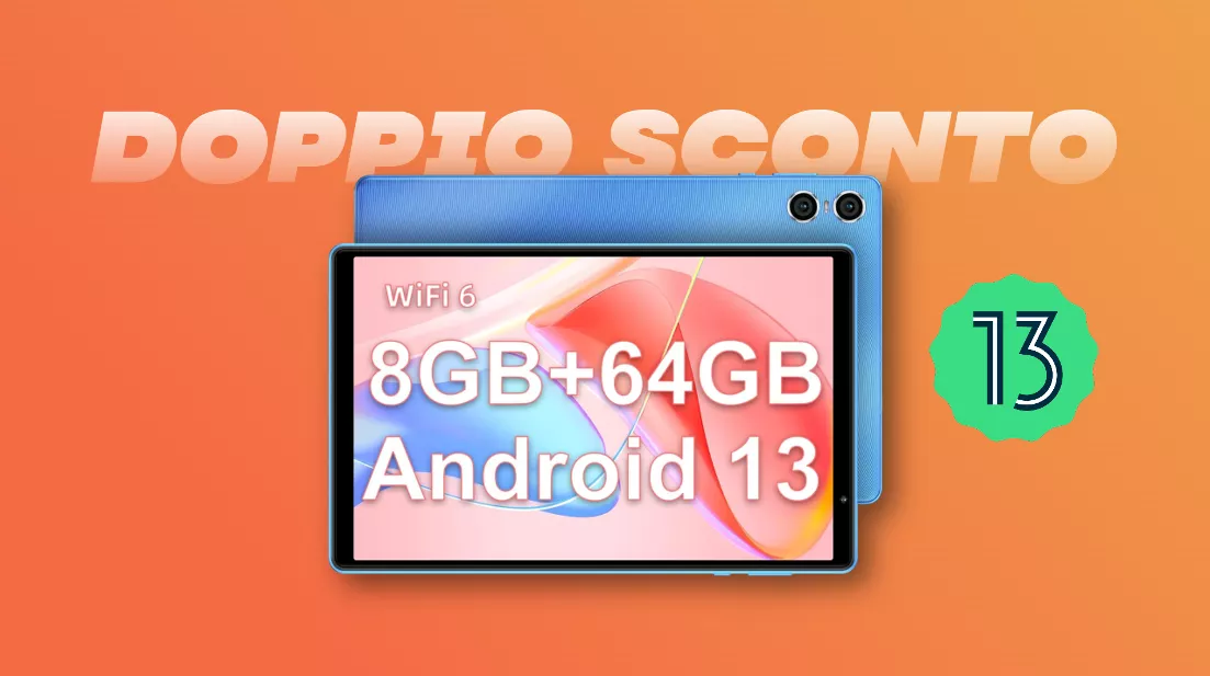 Tablet Android 13 con 8GB di RAM e processore octa-core: solo 84,99€!