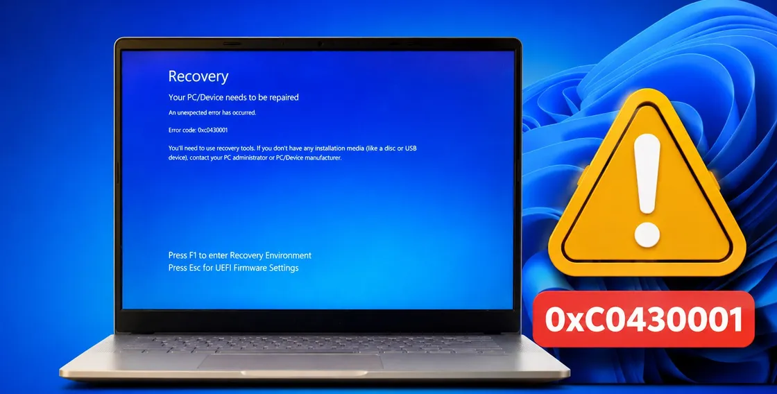 Windows 11: errore 0xc0430001 in avvio. Cause e soluzioni