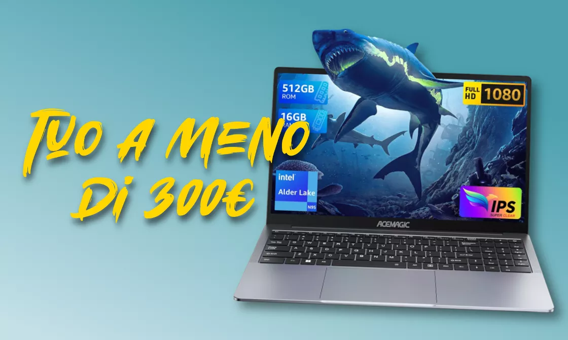 Il notebook Windows con chip Intel e display FHD che costa meno di 300€