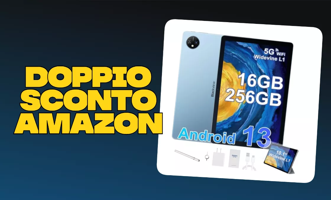 Tablet Android con design full-screen: prezzo ASSURDO con il doppio sconto