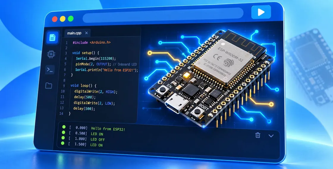 ESP32 nel browser: puoi eseguire firmware reale senza avere la scheda