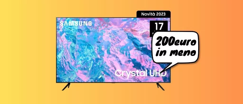 TV Samsung Crystal UltraHD da 50 pollici LA PAGHI 200 euro IN MENO su Amazon