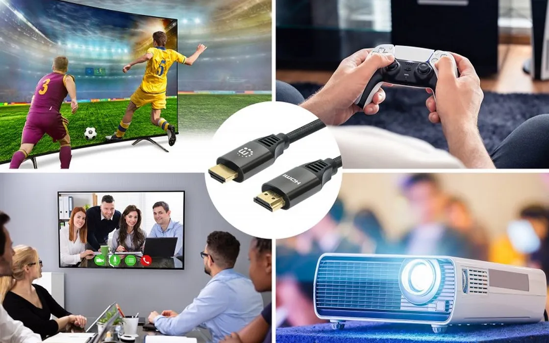 Cavo HDMI 2.1 Manhattan: certificato 8K a 60 Hz con supporto Ethernet