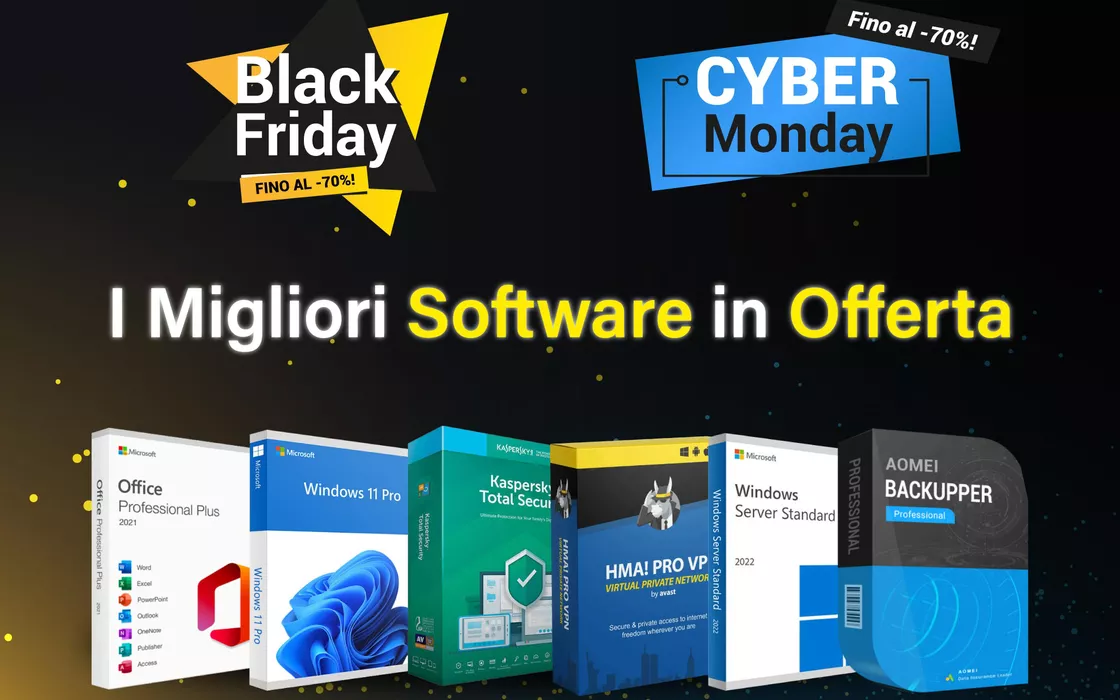 Black Friday e Cyber Monday: software originali in offerta