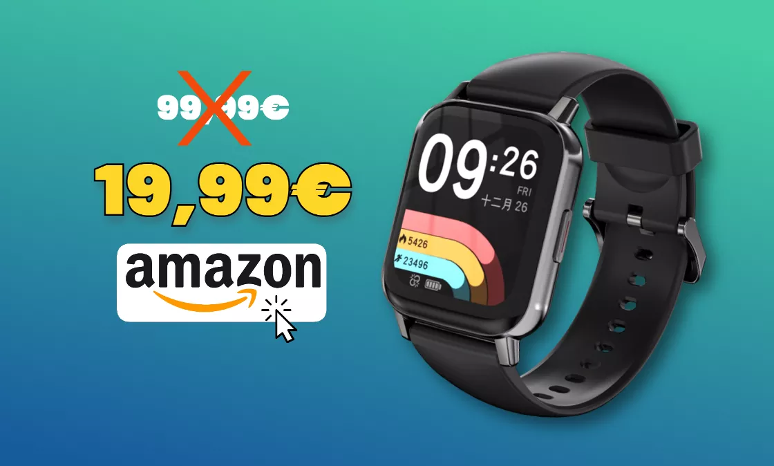 Smartwatch impermeabile per fitness e salute: solo 19,99€ su Amazon