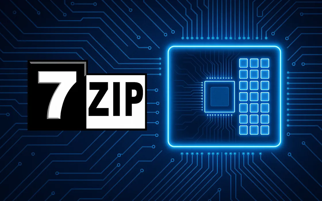 7-Zip 25.00 sblocca oltre 64 thread: compressione parallela ultraveloce