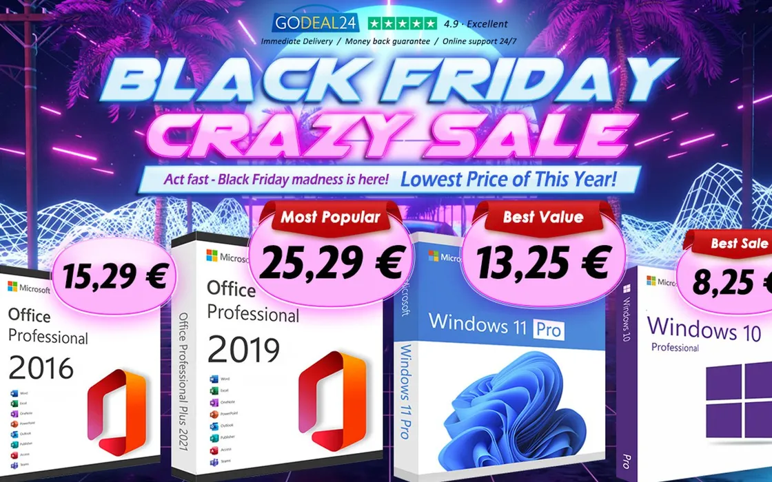 Inizia il Black Friday dei saldi Microsoft: risparmia alla grande, Office Pro a soli 15,29€!