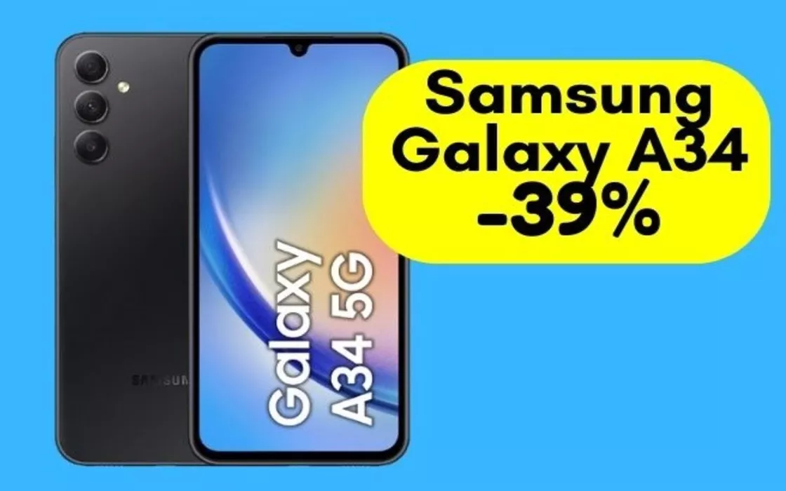 PREZZO OUTLET per Samsung Galaxy A34 (-39% su Amazon)