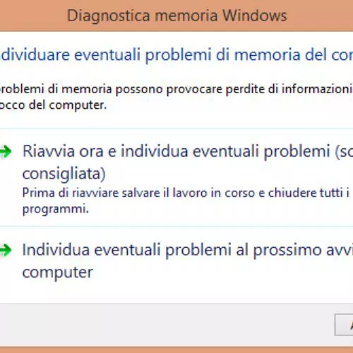 Testare la memoria RAM del PC da Windows