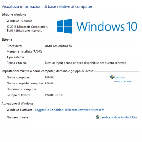 Aggiungere o rimuovere le informazioni di sistema di Windows