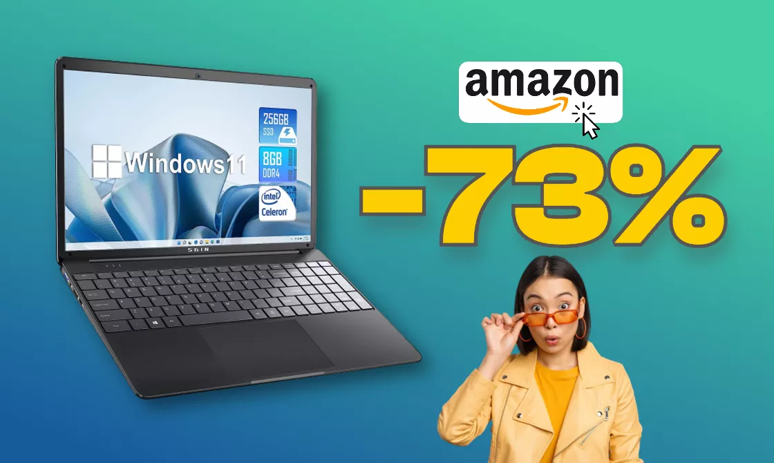Notebook Windows 11: su Amazon lo SCONTO è CLAMOROSO (-73%)