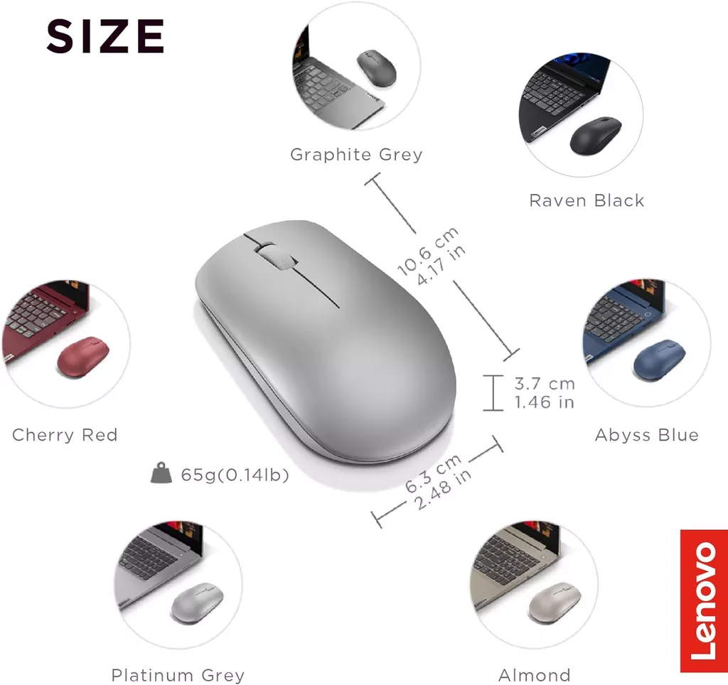 Mouse Lenovo 530 - dimensioni