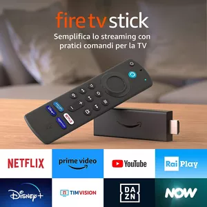 Fire TV Stick con comandi per la TV