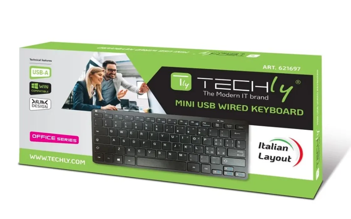 Mini Tastiera USB 78 tasti layout italiano Techly IDATA KB-178UBK: compattezza ed efficienza