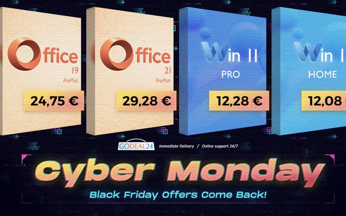 Svendita Godeal24 per il Cyber Monday: Windows e Office da 12,28€