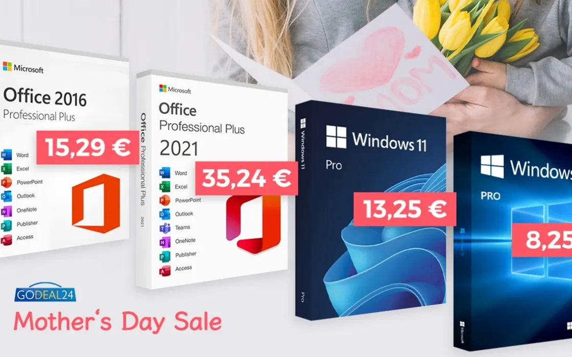 Festeggia la festa della mamma con Godeal24! Per soli 15,29€, Office è tuo per sempre!