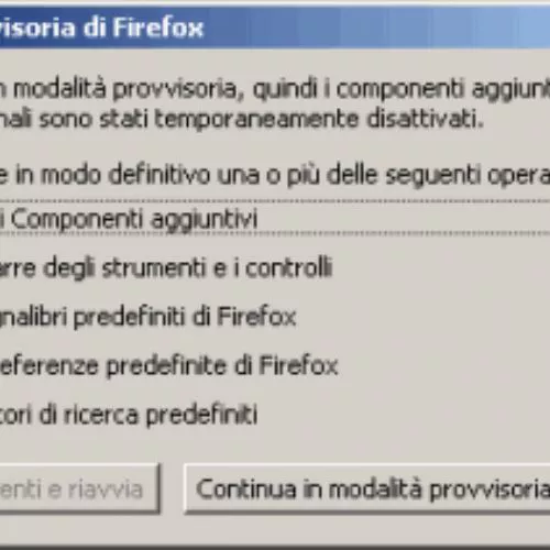 Ripristinare le impostazioni di Mozilla Firefox