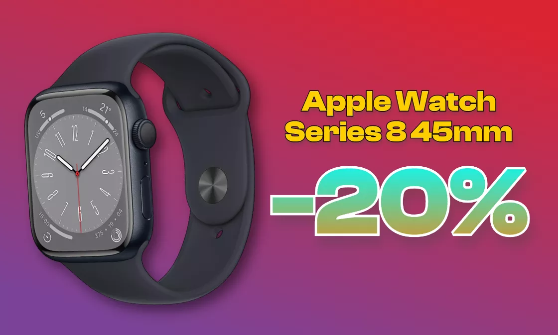 Apple Watch Series 8 45mm: Amazon lo SCONTA di oltre 100€