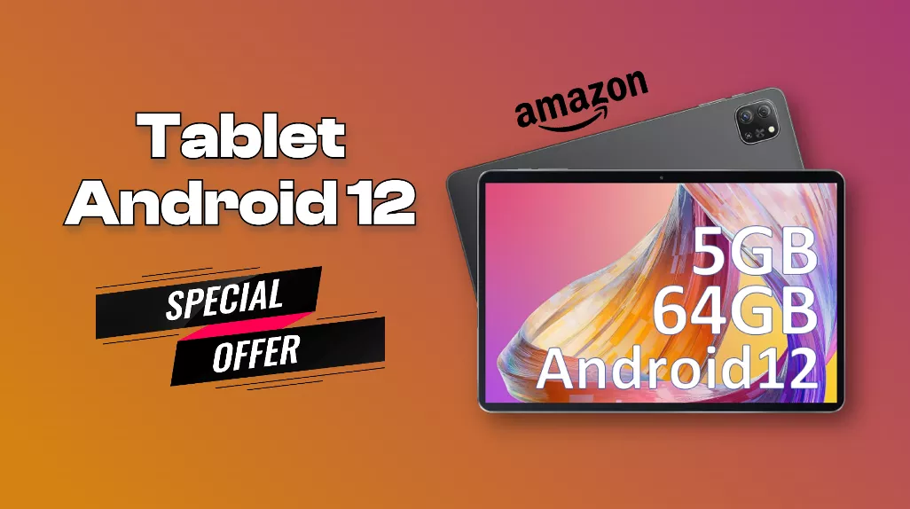 Tablet Android 12 con display HD+ e 5GB di RAM: prezzo RIDICOLO