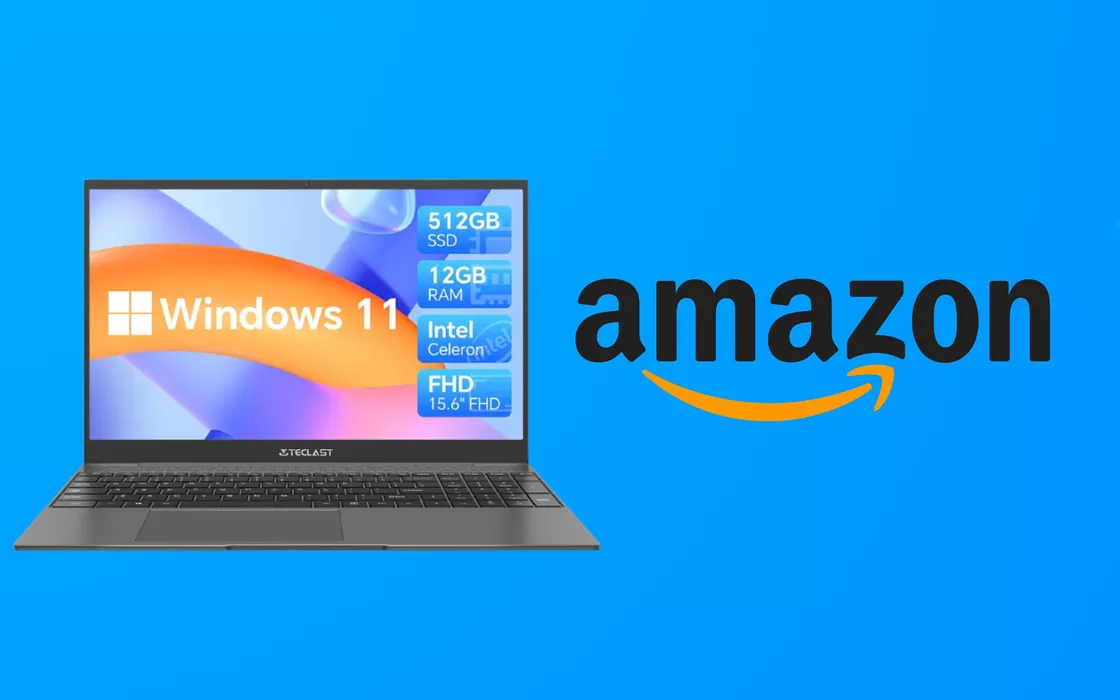 Un PC portatile a 299 € su Amazon con 12 GB di RAM e Windows 11