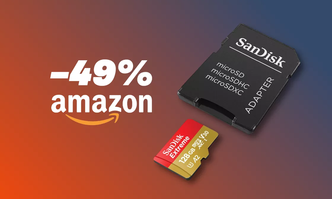 La microSD SanDisk Extreme da 128GB è scontata del 49% su Amazon