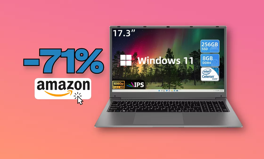 Notebook Windows 11 a prezzo STRACCIATO con lo sconto del 71%