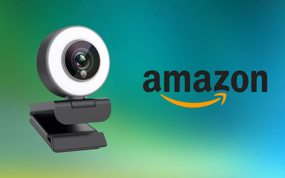 Webcam con ring light incorporata, costa pochissimo su Amazon