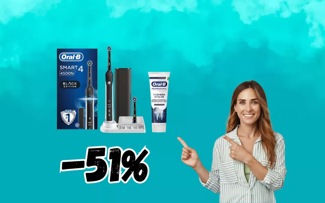 Denti più BIANCHI con lo spazzolino elettrico ORAL-B oggi a metà prezzo
