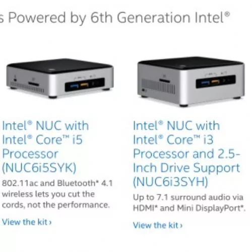 Intel NUC, i Mini PC crescono con 4 nuovi modelli Skylake