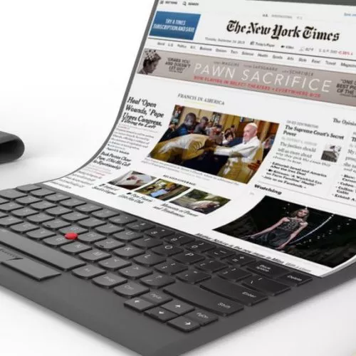 Lenovo mostra l'anteprima di un portatile con schermo pieghevole