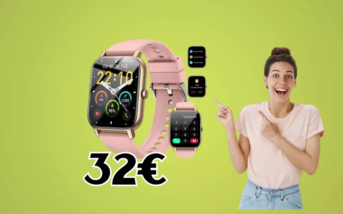 Acquista su Amazon lo smartwatch IP68 oggi a 32 EURO