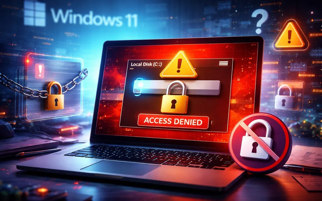 Bug di Windows 11 blocca l’accesso al disco C: come si presenta
