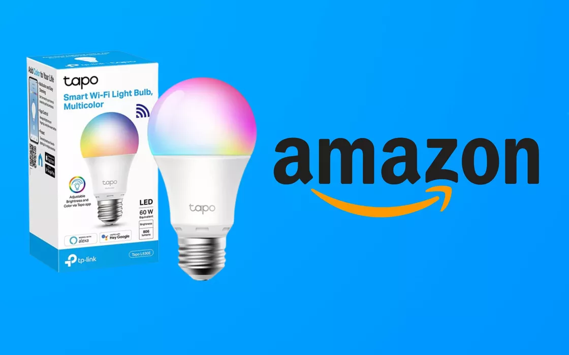 Lampadina Smart Wi-Fi multi-colore, Amazon la vende a 9 euro