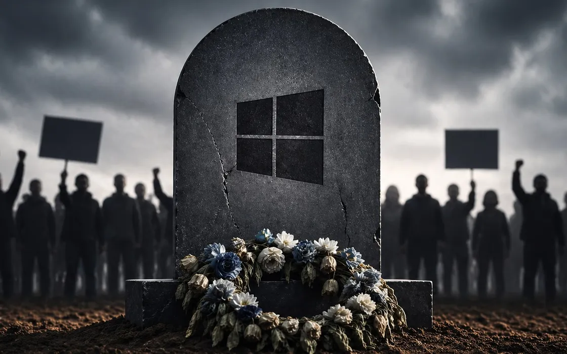 Funerale Windows 10: protesta contro Microsoft parla di milioni di PC a rischio
