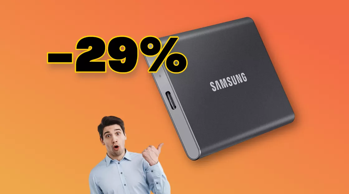 Sua maestà l'SSD costa solo 60€: offerta SHOCK sul Samsung T7 Portable da 500GB