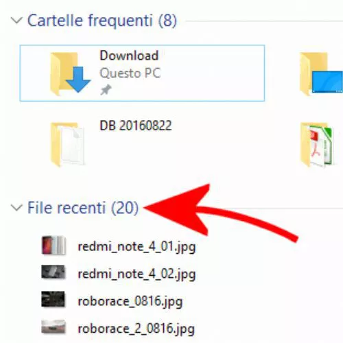 File recenti e Windows 10: come cancellare la lista