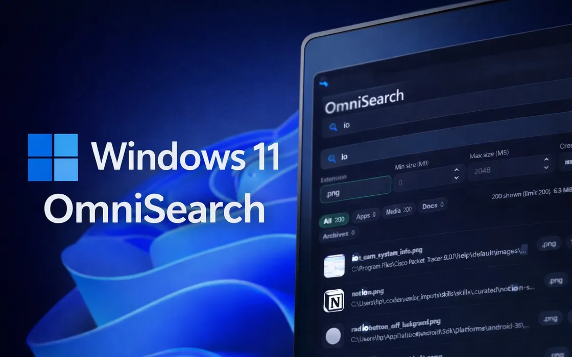 Windows 11, OmniSearch promette di farti ritrovare i file più in fretta