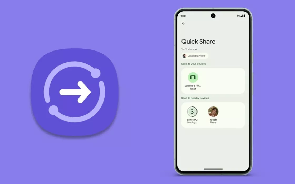 Google, Quick Share si aggiorna: arriva il drag-and-drop