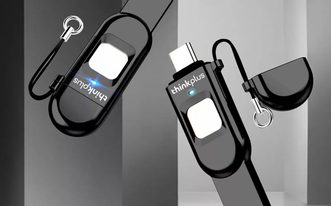 Chiavetta USB con lettore di impronte digitali Lenovo ThinkPlus e auricolari LivePods LP40 in offerta speciale