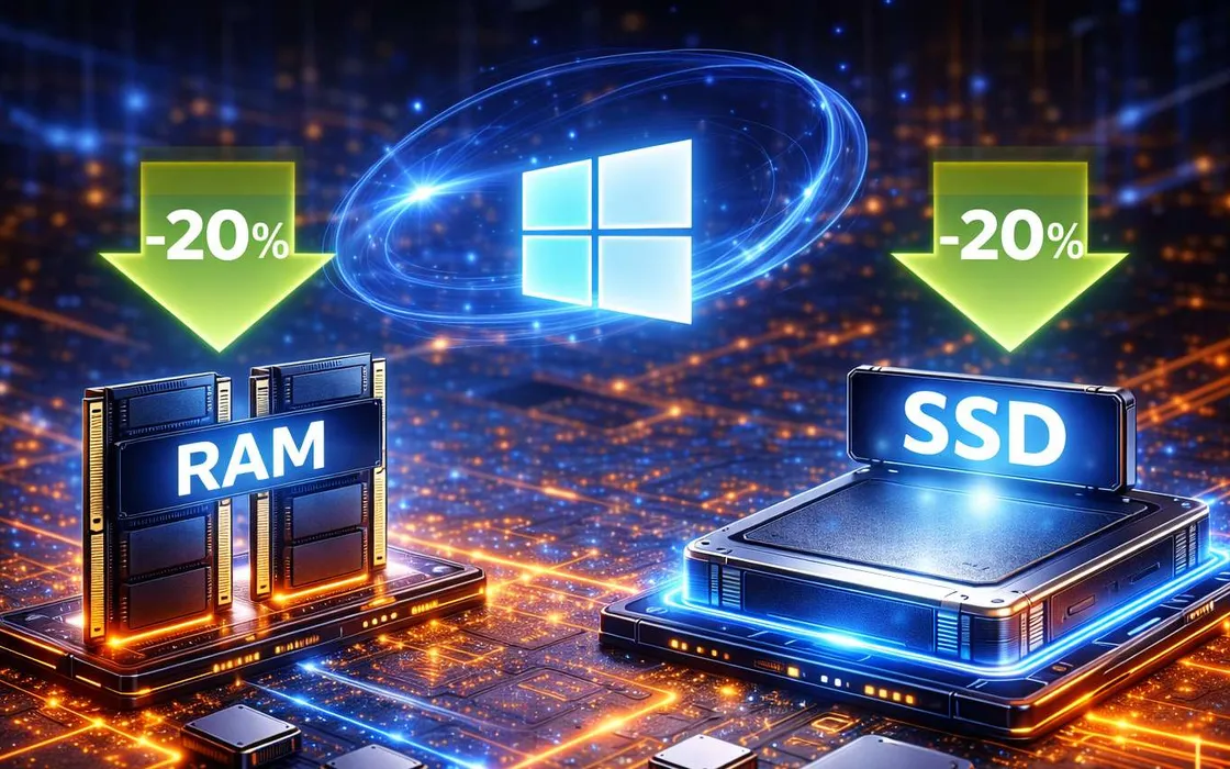 Windows 11 e progetto 20/20: il piano per ridurre uso di RAM e spazio su disco