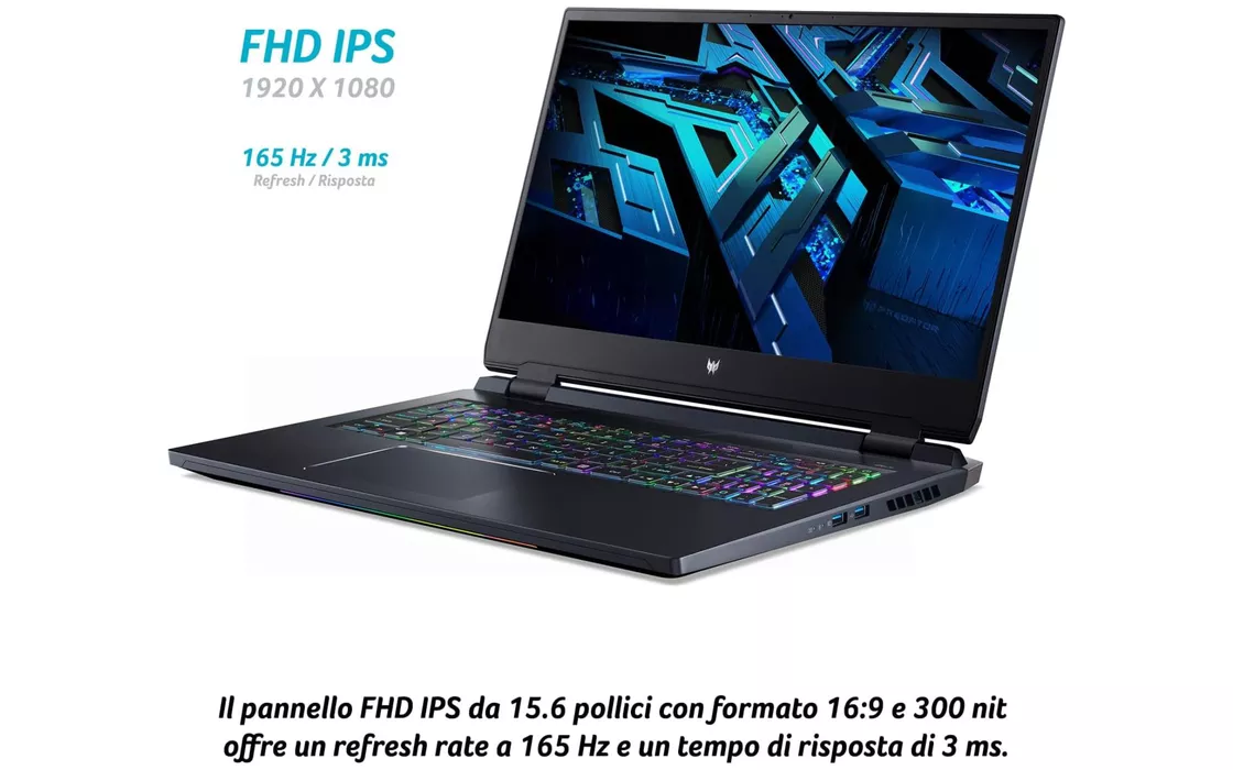 Portatile Acer Predator Helios con i7-12700H: oltre 600 euro di sconto su Amazon